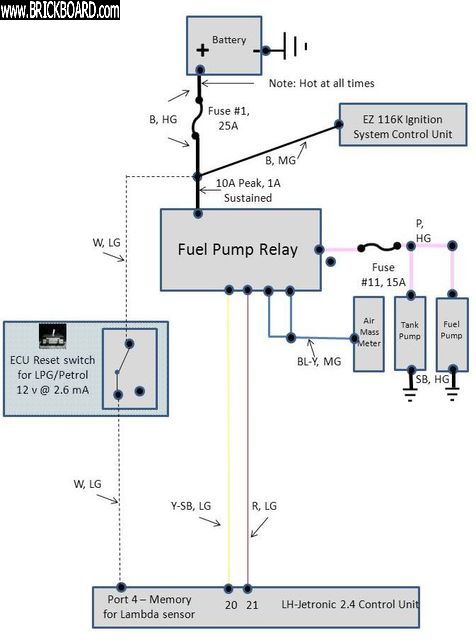 Volvo 700 -- LPG/Petrol System Reset Switch Schematic