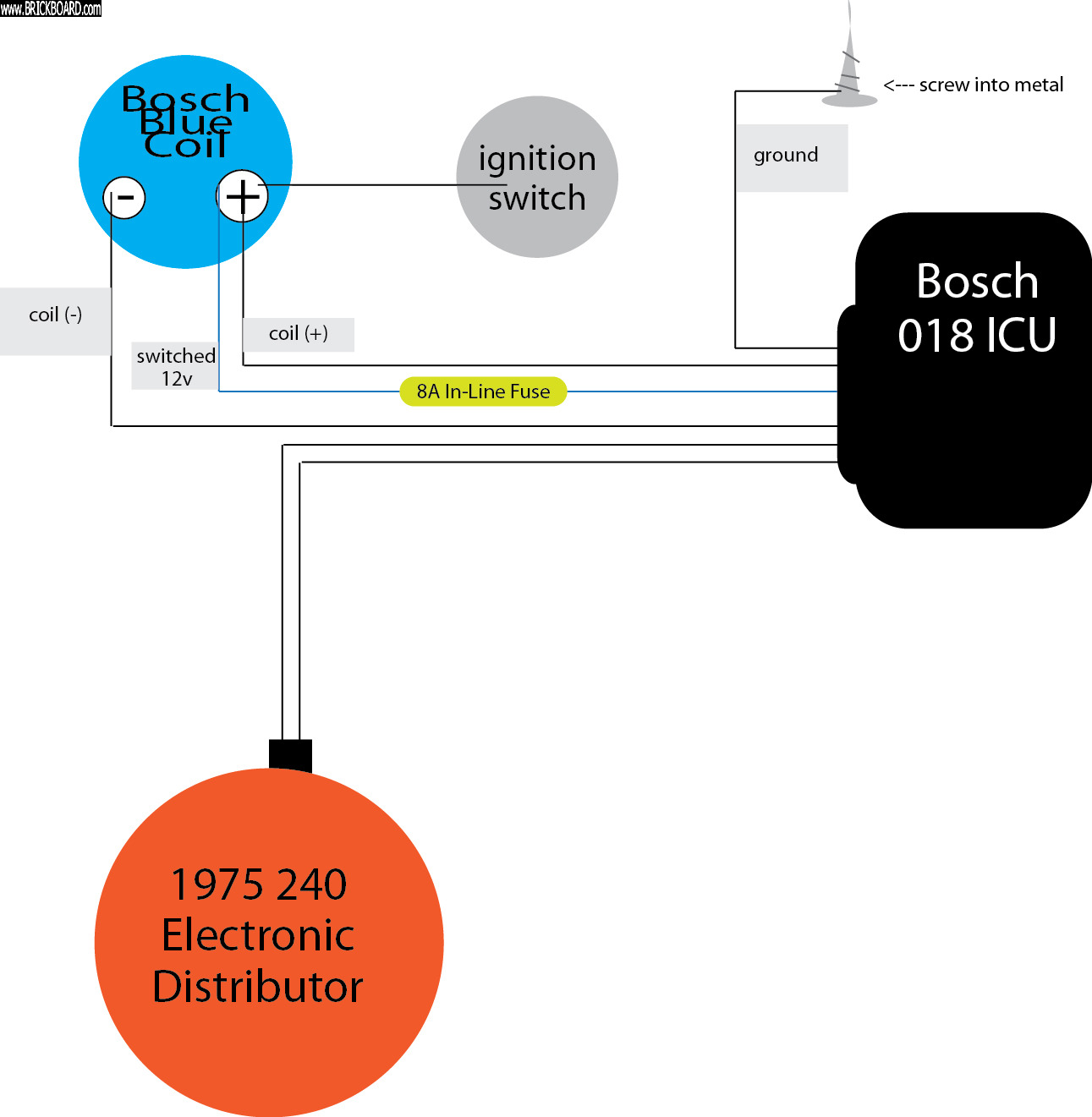 Volvo 120-130 -- wiring diagrams for electronic ignition conversion