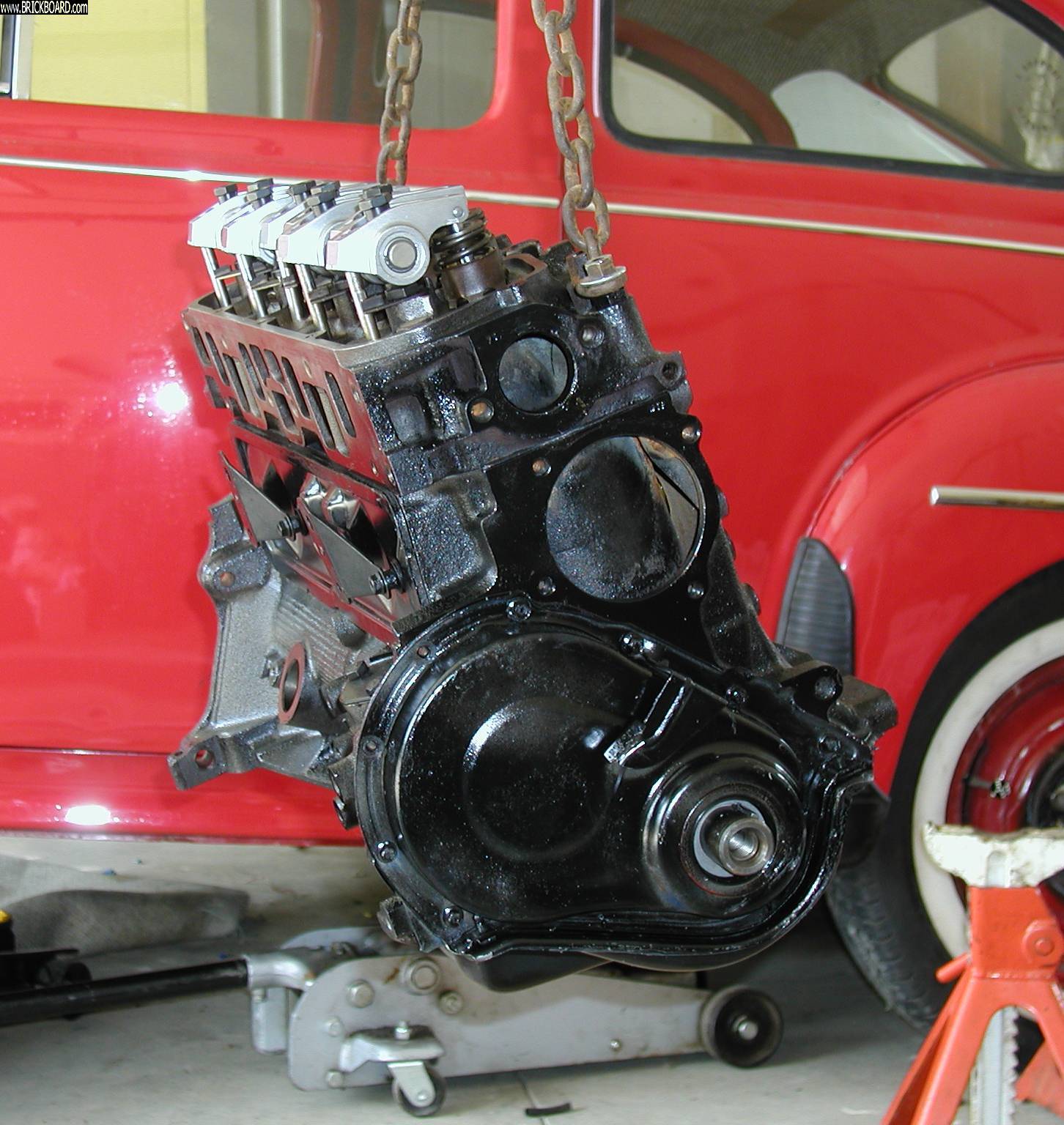 Volvo 444-544 -- My 1961 PV544 as purchased and the Chevy S10 2.5L engine.