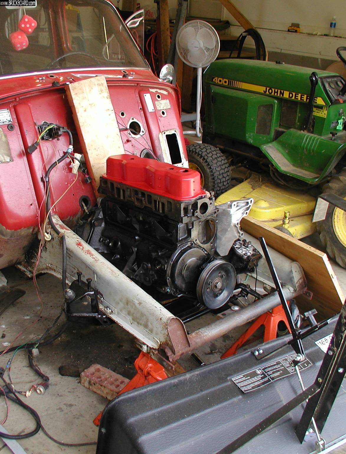 Volvo 444-544 -- My 1961 PV544 as purchased and the Chevy S10 2.5L engine.