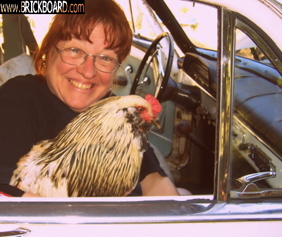 Volvo  -- Riding in the Amazon with my rooster.
