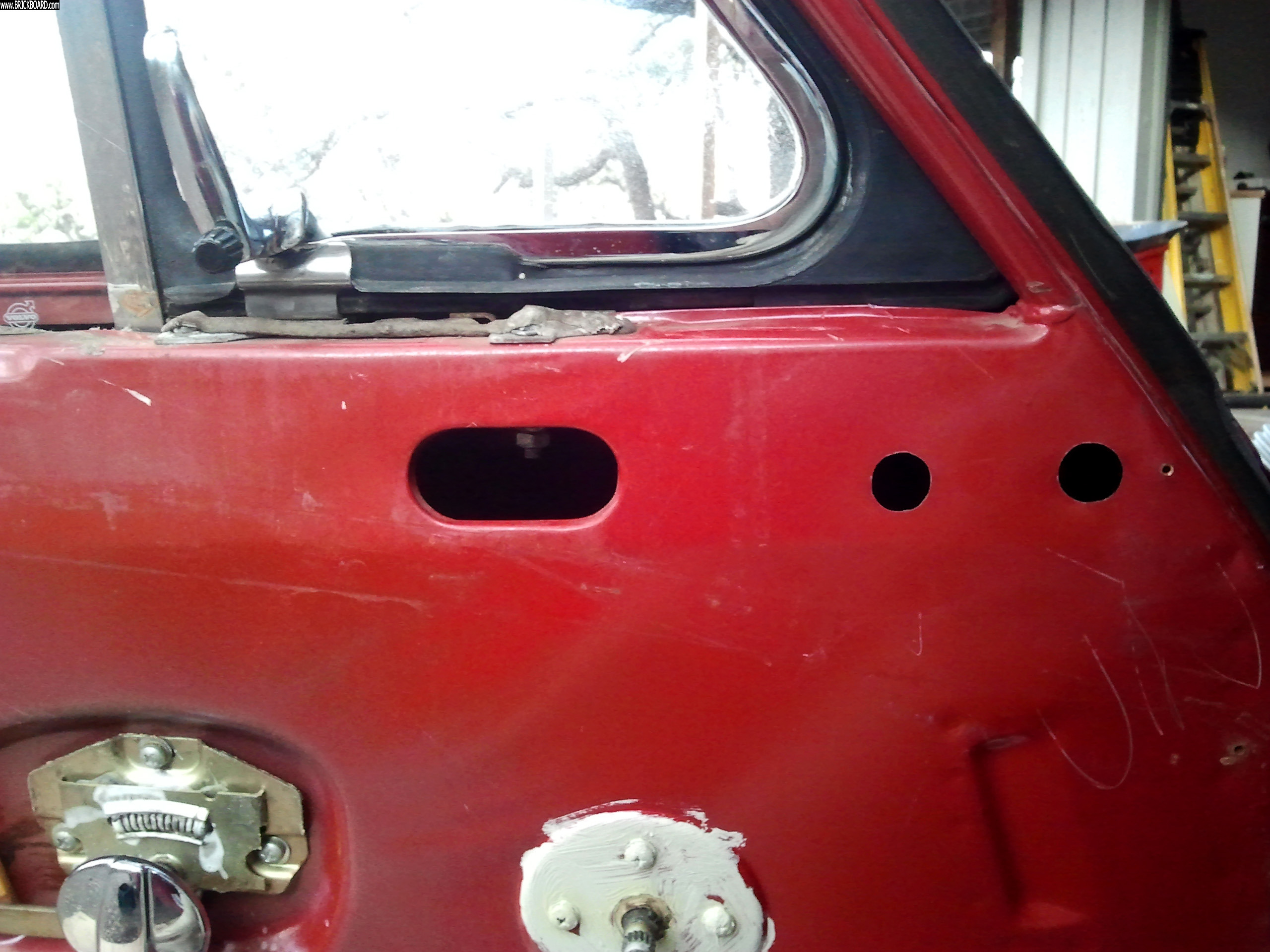 Volvo 120-130 -- '67 122 - rear view mirror access holes