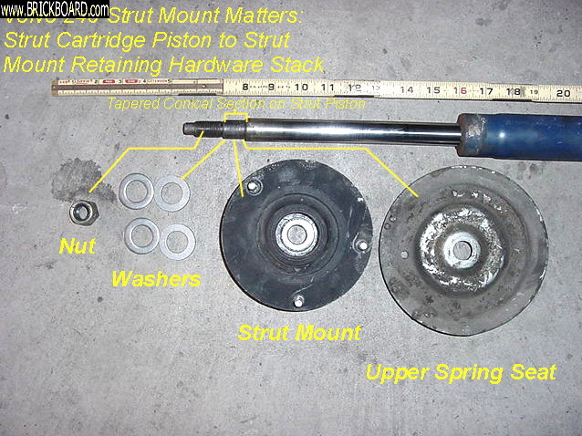 Volvo  -- Washers Under Strut Cartridge Retainer Nut on Strut Mount 02