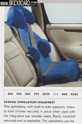 Volvo  -- Built in booster seat cover and headrest
