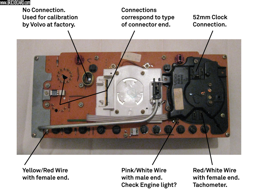 Volvo 200 -- Instrument Cluster Connections