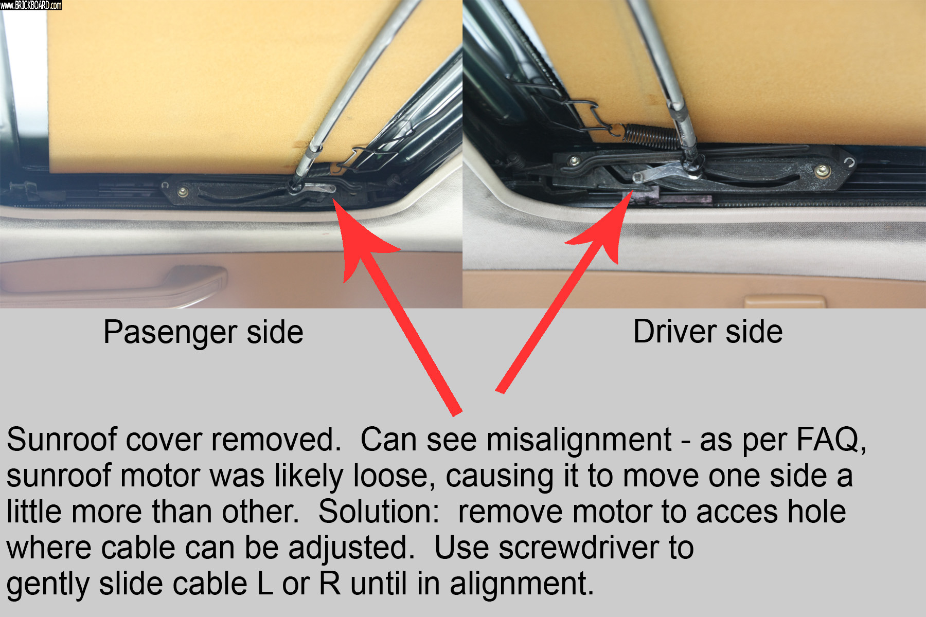 Volvo 900 -- Sunroof Misalignment Fix