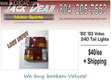 Volvo 200 -- Volvo 82 83 240 Tail Lights