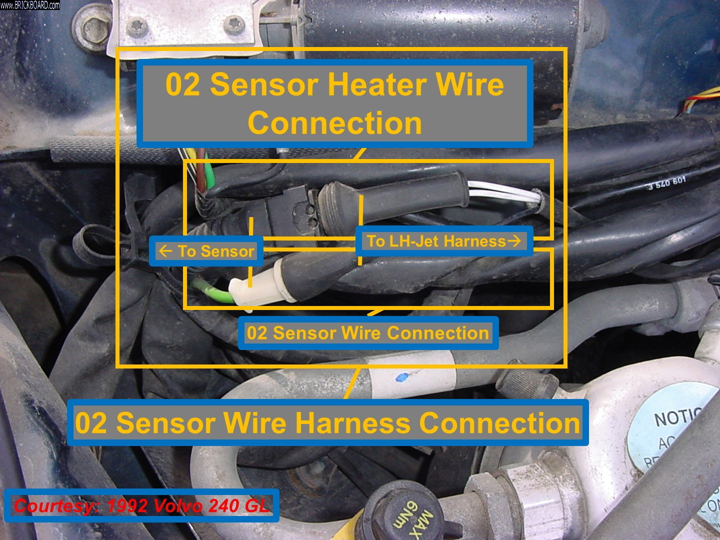 Volvo  -- Testing Volvo 240 02 Sensor 001: Harness Connection Identification