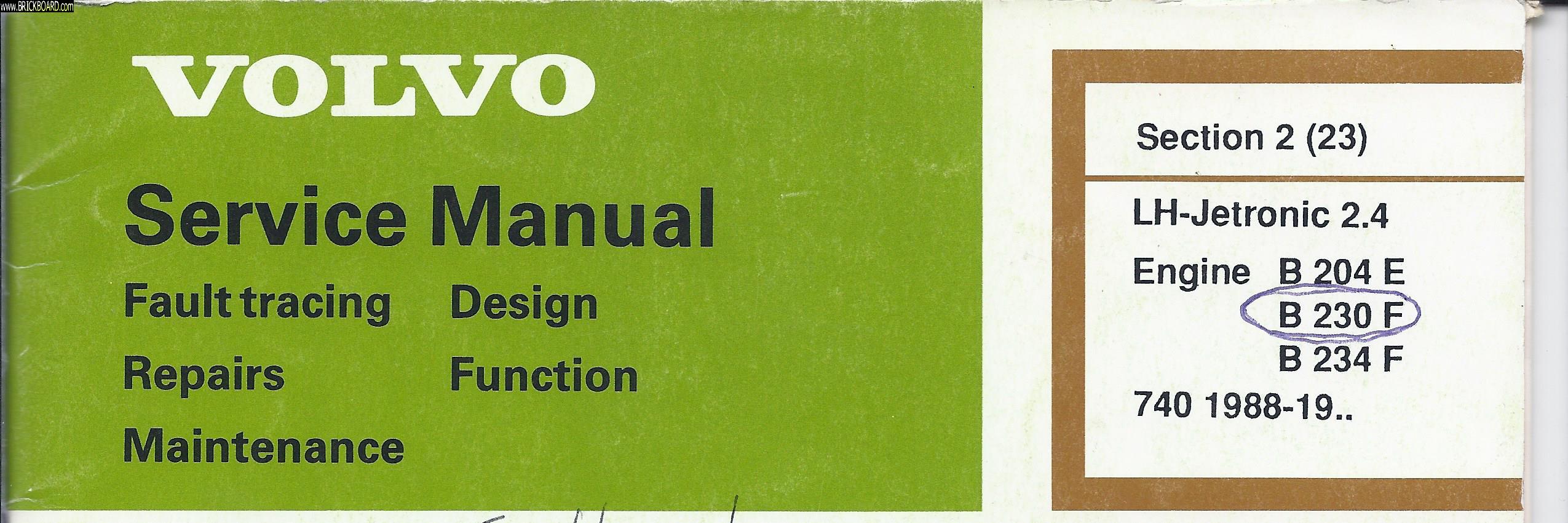 Volvo 700 -- Cropped Service Manual Cover