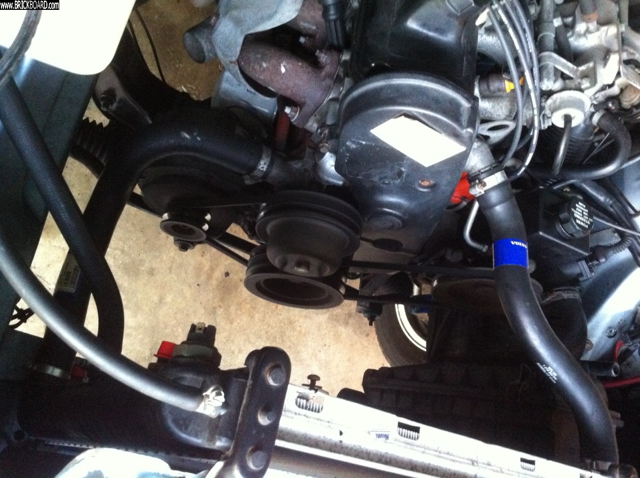 Volvo 200 -- Alternate power steering routing