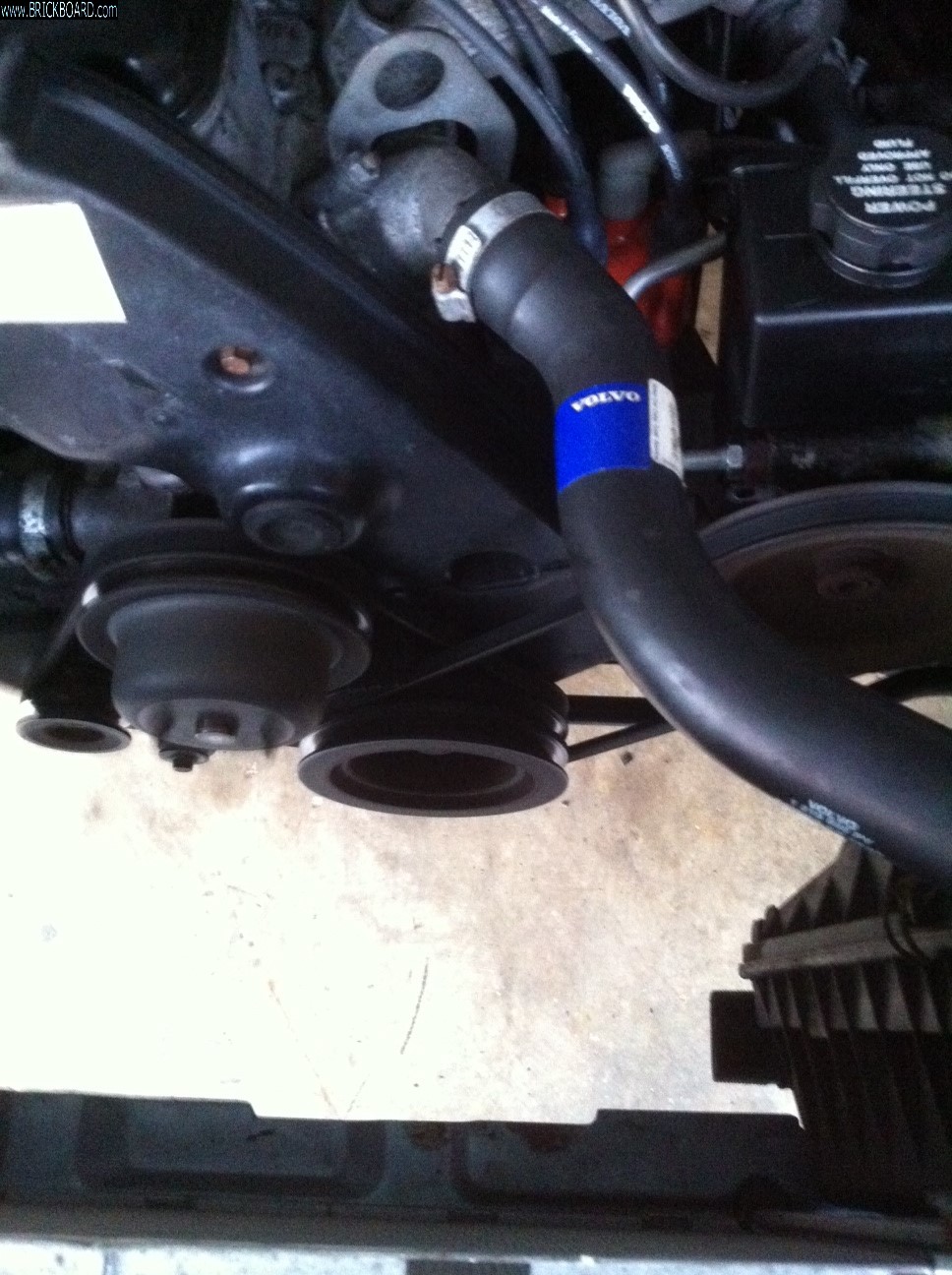 Volvo 200 -- Alternate power steering routing