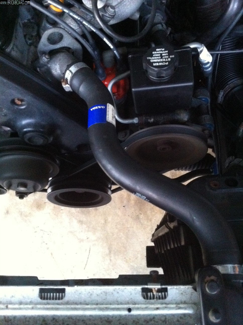 Volvo 200 -- Alternate power steering routing