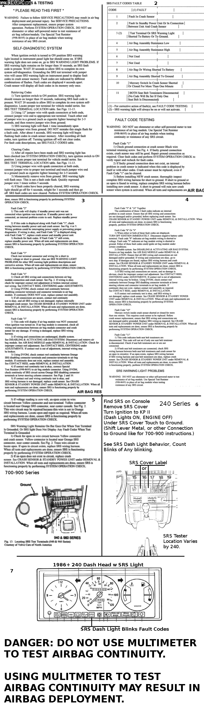 Volvo  -- Volvo 240 700 900 SRS Code Check Procedure