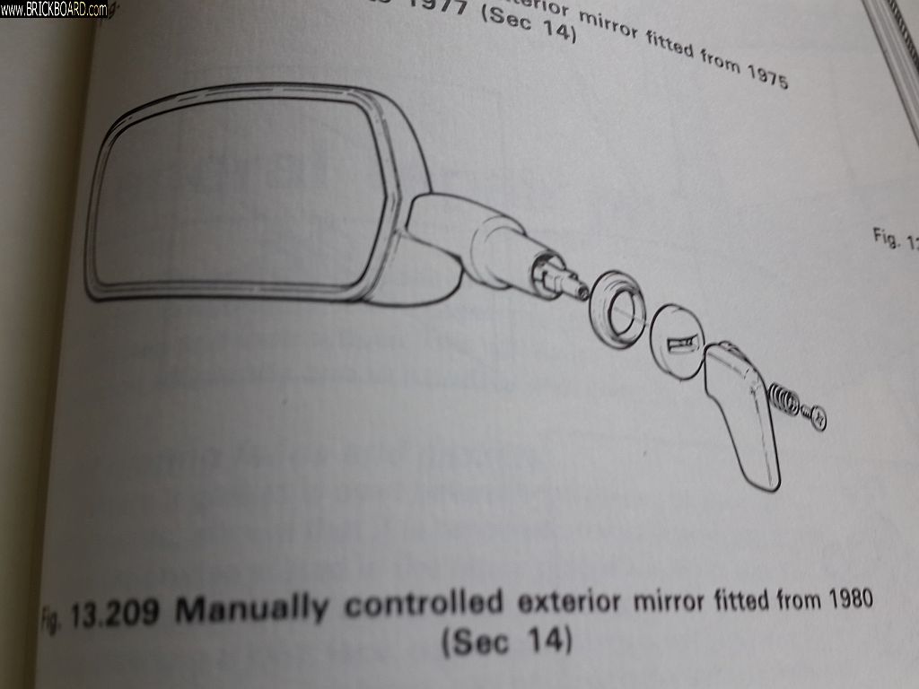 Volvo 200 -- 1980-? Manual Side View Mirror Exploded Diagram