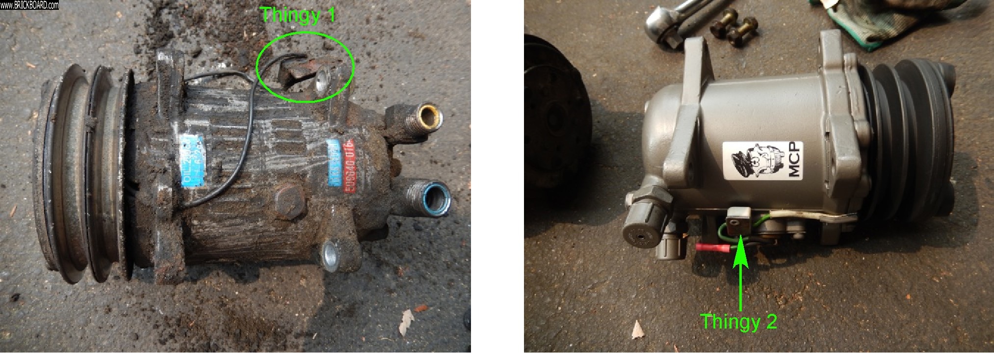 Volvo 200 -- 240 A/C compressors-old&new
