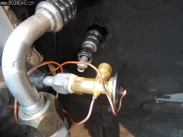 Volvo 200 -- new evaporator input pipe too long.  Fail!