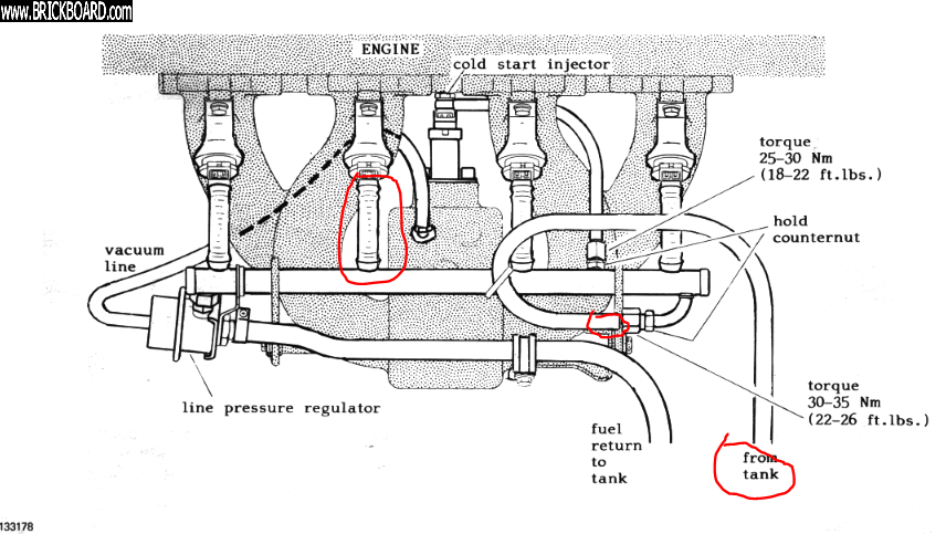 Volvo 200 -- 245 LH1.0 Fuel Rail Hoses
