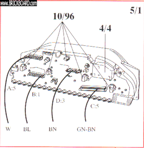 Volvo 900 -- Instrument panel light connections