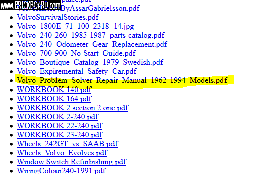 Volvo 200 -- Old Volvo manual 