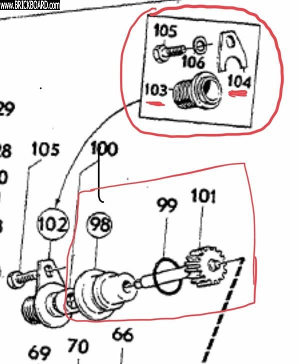 Volvo  -- Exploded diagram of J-Type M41 speedo drive assembly