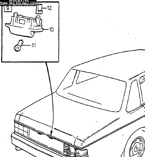 Volvo 200 -- 240 Sedan Number Plate Lamp parts diagram