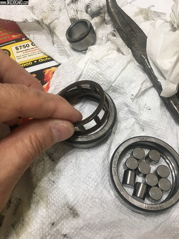 Volvo 200 -- dropping in new bearing cage, smaller diam than outer ring