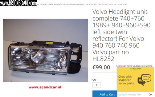 Volvo 900 -- E-code Headlight unit-1
