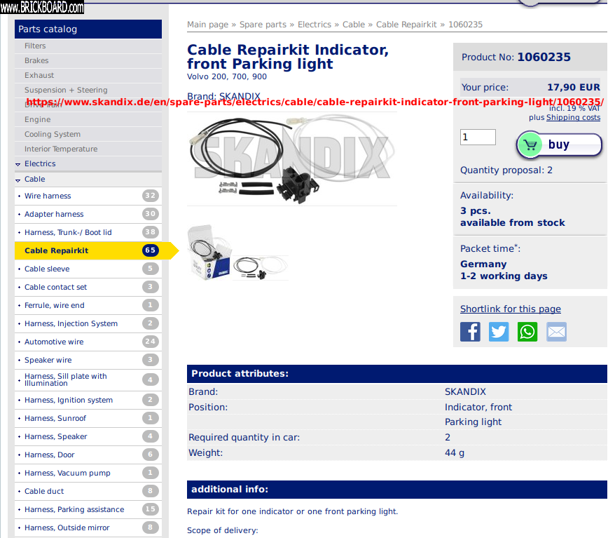 Volvo 900 -- Skandix parking light kit