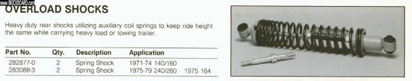 Volvo 200 -- 240/260 overload rear shock