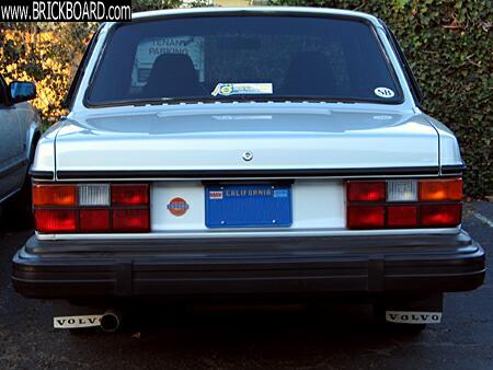 Volvo 200 -- High Mileage Badge on Rear of 240t