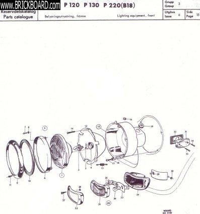 Volvo 120-130 -- 122S headlight assembly