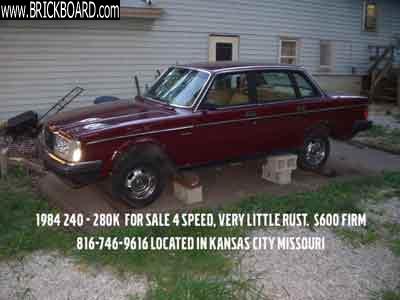 Volvo  -- 1984 244 FOR SALE