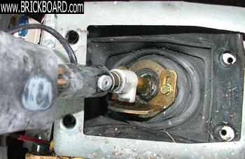 Volvo 700 -- View of my bent shifter from behind