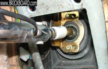 Volvo 700 -- View of my bent shifter from the passenger side
