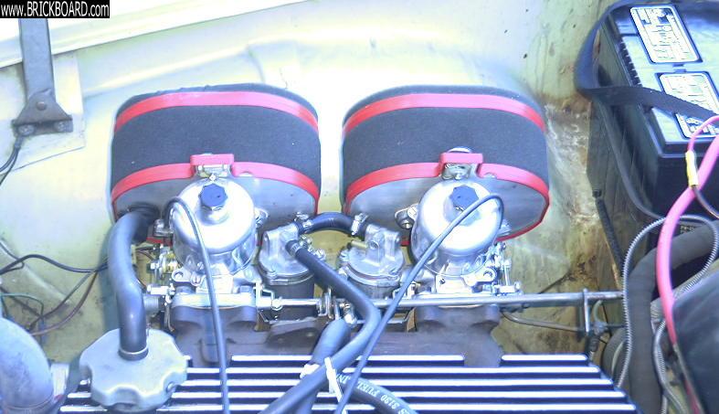 Volvo  -- Performance air filters on SU carbs on an 1800