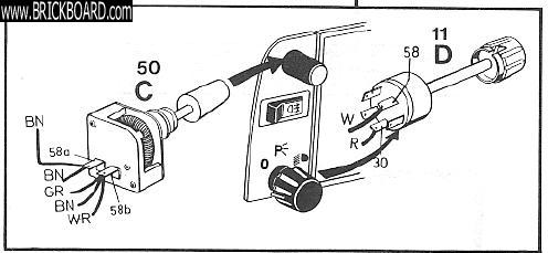 Volvo 200 -- 240 headlight/lamp knob wiring