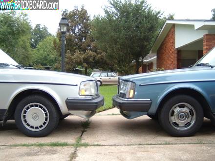 Volvo 200 -- 1985 and 1991 front end to front end