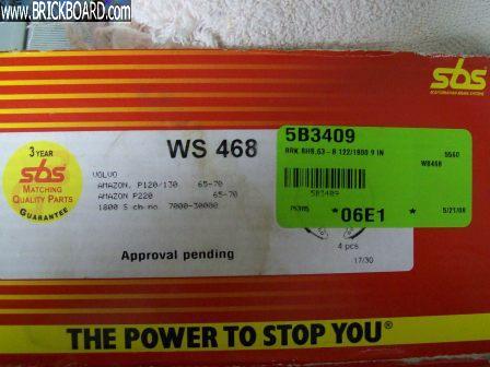 Volvo 120-130 -- 120-130 Brake shoes, girling Label