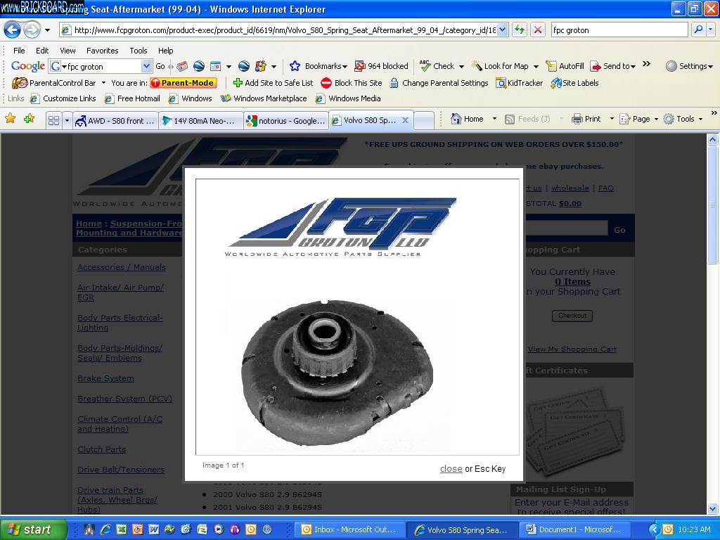 Volvo  -- Volvo S80 spring seat (strut mount bushing)