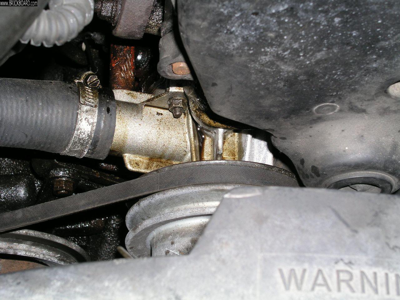 Volvo 700 -- Oil leaking onto water pump 1990 744 turbo