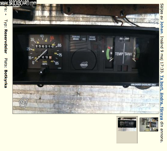 Volvo  -- Instrument cluster, origin unknown