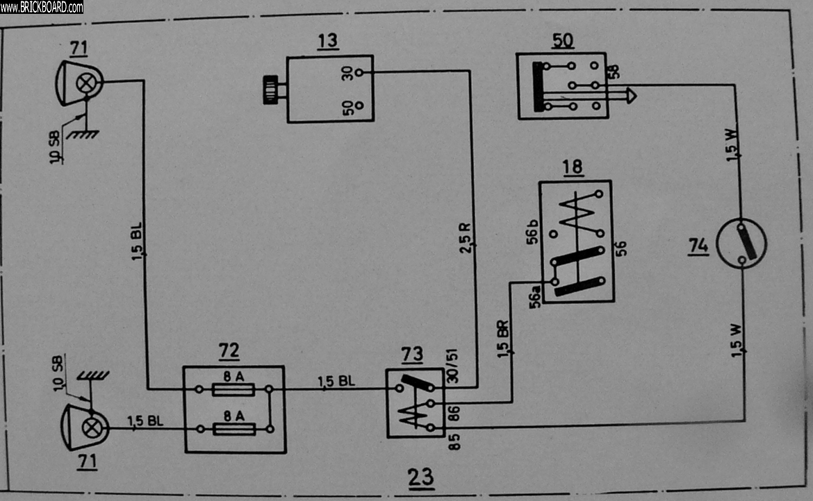 Volvo 140-160 -- 1970 164 foglight wiring diagram