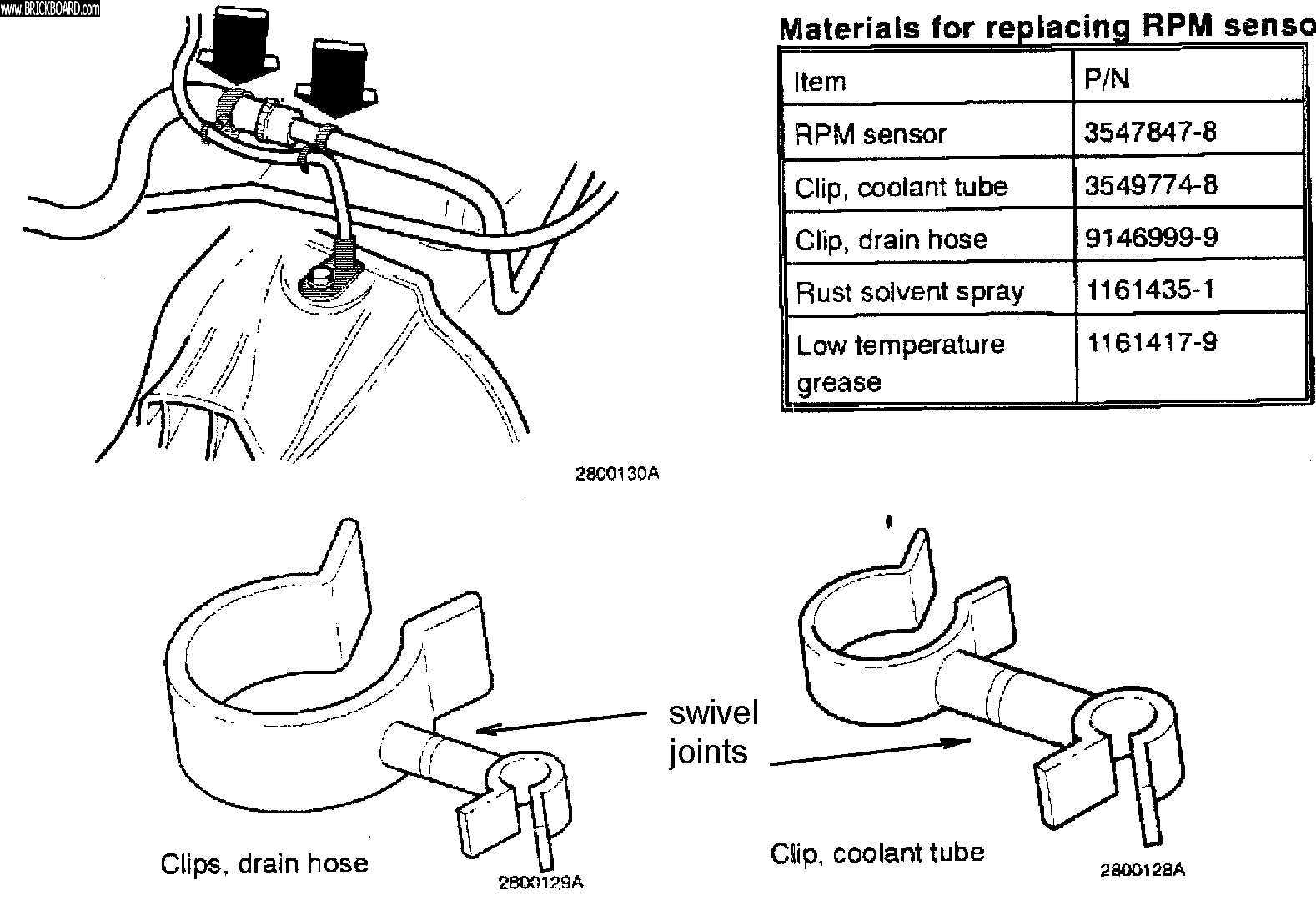 Volvo 900 -- RPM Sensor Stand-off Clips