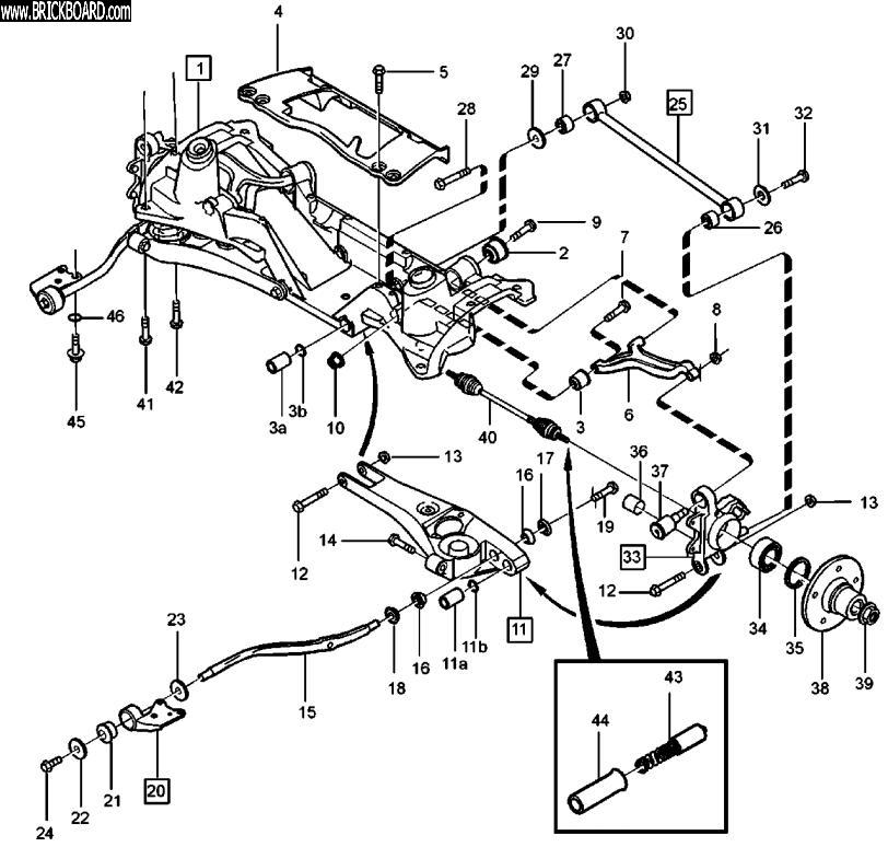 Volvo XC -- 1998 AWD rear suspension exploded view