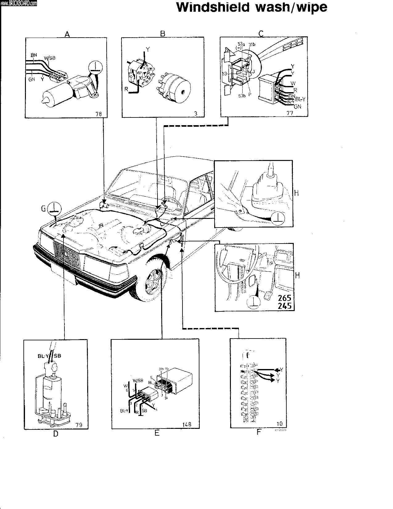 Volvo 200 -- Wiper Motor Layout