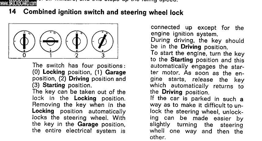 Volvo 120-130 -- locking positions