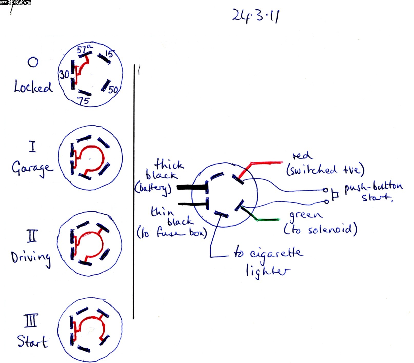Volvo 120-130 -- wiring of ignition switch