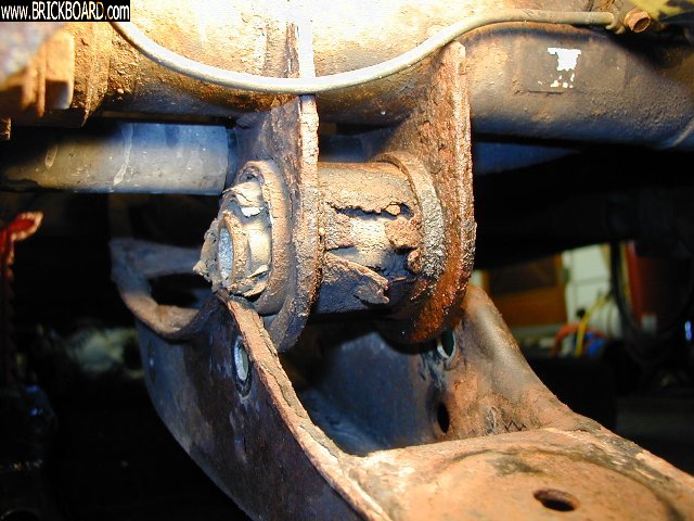 Volvo 200 -- trailing arm bushing exploded 1